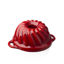 Lade das Bild in den Galerie-Viewer, Die klassische Wiener Gugelhupfform aus Gusseisen. Die Backform ist von Gourmetina. Die Innenseite ist weiß emailliert. Die Außenseite ist farbig emailliert.